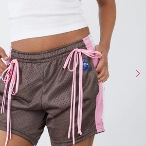 Lisa Says Gah Brown and Pink Athletic Shorts